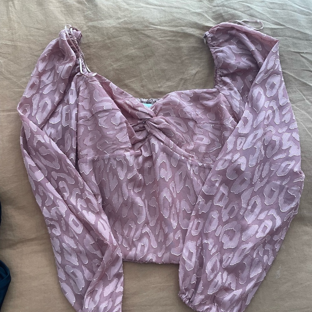 Lush Mauve Leopard Print Blouse